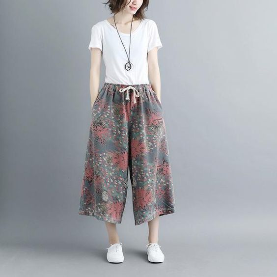 6. Floral Wide Pants