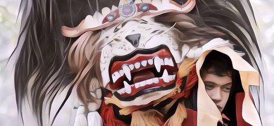 Panik Dikejar Barongan, Bocah Ini Kabur Tapi Malah Salah Panjat Pagar