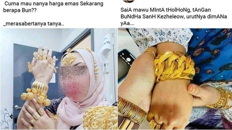 Emak-Emak Pamer Emas Sampe Gak Keliatan Jarinya