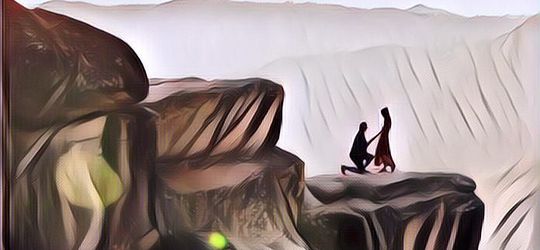 Seorang Fotografer Gak Sengaja Memotret Orang Melamar di Tepi Jurang... Viral Deh~