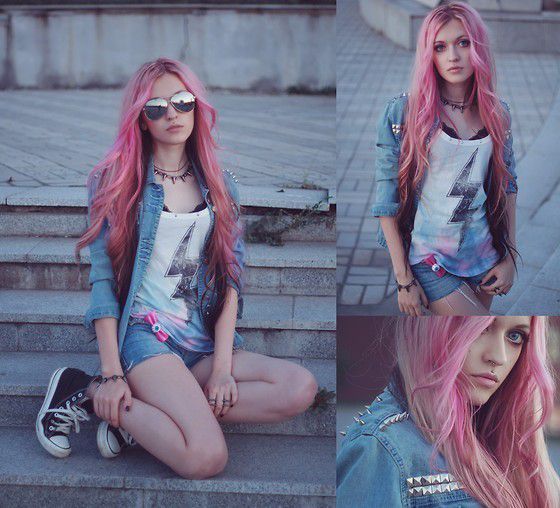 3. Denim Jacket & Denim Short Pants 