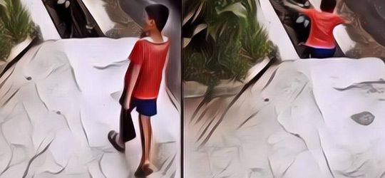 Bocah Ini Sibuk Jalan Sambil Melamun, Endingnya Bikin Ngakak