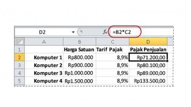 4. Menghitung jumlah berdasarkan persentase
