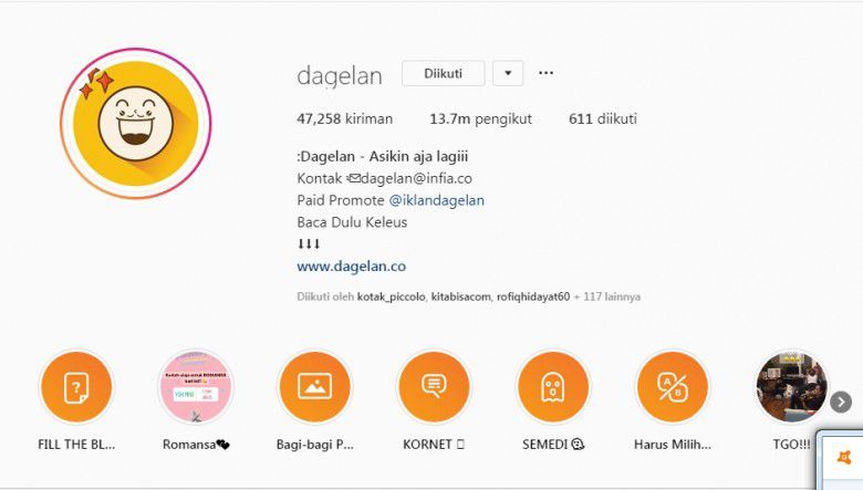 4. Akun Instagram @dagelan