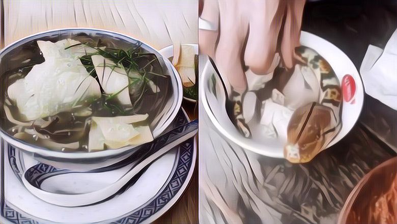 Viral Video Kakek Asyik Santap Sup Daging Ular, Kepala Menyumbul Di Mangkuknya Bikin Mual