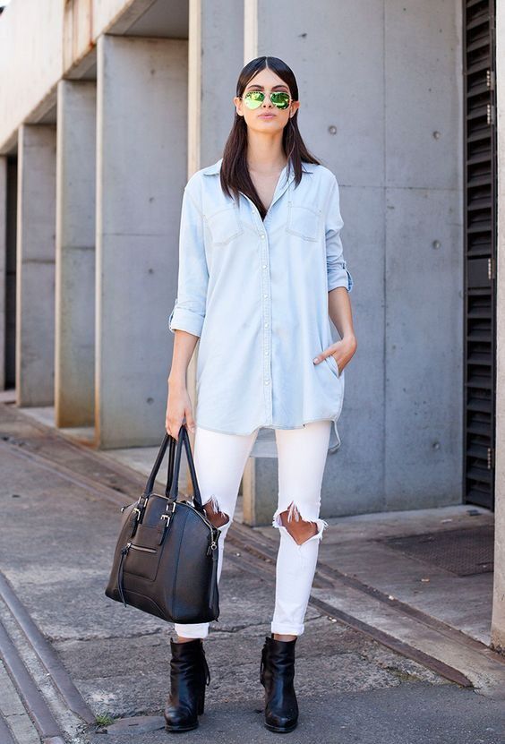 1. Atasan denim oversized