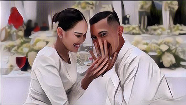 Gemesh! Ayu Ting-Ting Pamer Kemesraan dengan Peluk Calon Suami dari Belakang