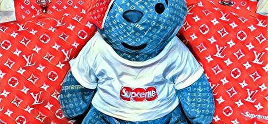 Kolaborasi Louis Vuitton dan Supreme Meluncurkan Pudsey Bear