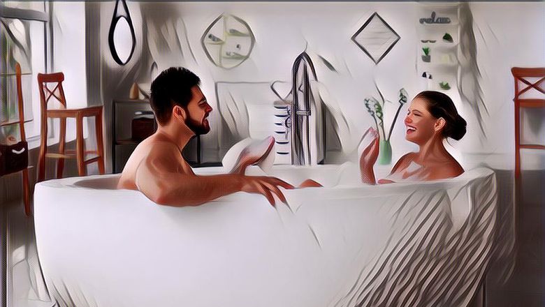 Konten 19+! 7 Foto Mesra Pasangan Selebritis Mandi Bareng, Duh Bikin Mupeng~