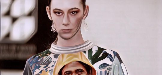 Ngefans, Desainer Indonesia Menampilkan Wajah Ibu Susi Pudjiastuti di New York Fasion Week