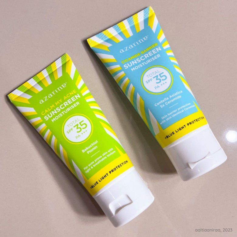 2. Azarine Calm My Acne Sunscreen Moisturiser SPF 35 PA+++
