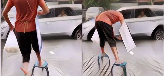 Keren! Pelayan Restoran Ini Punya Ide Tersendiri Saat Layani Pelanggan di Saat Banjir