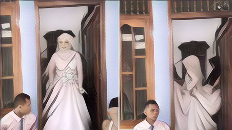 Viral Pengantin Wanita Nikah Pakai Gaun Hello Kitty