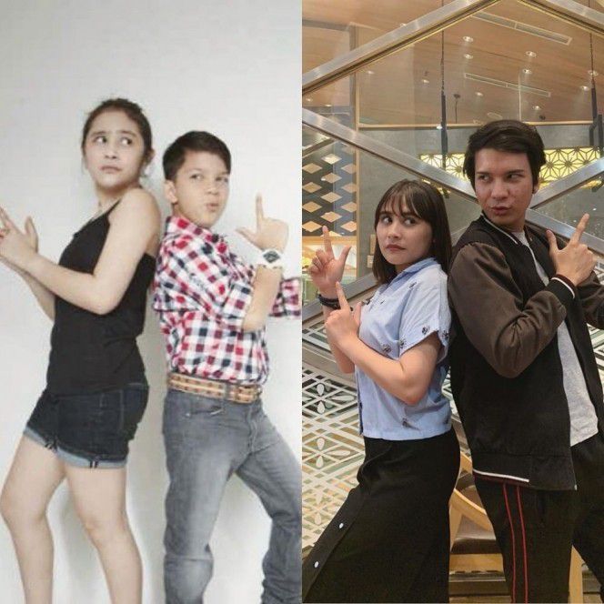 3. Endy Arfian dan Prilly Latuconsina juga masih berhubungan baik hingga sekarang.  Ini potret kompak mereka saat tirukan foto lawasnya.