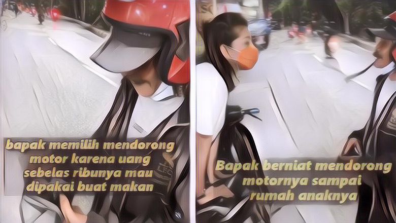 Kisah Bapak Yang Viral Saat Dorong Motor Dapat Donasi Rp 22 Juta, Tangisannya Pecah Bikin Haru