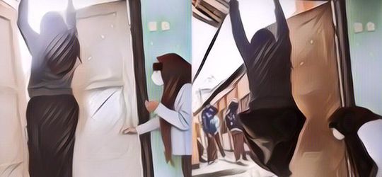 Bikin Ngakak! Viral Video Seorang Siswi Sok-Sokan Manjat Pintu Kelas, Malah Kabur Saat Dilihat Teman Cowok