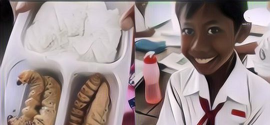 Viral Bocah SD Ini Dibully Teman Sekelas Gara-Gara Bawa Bekal Ulat Sagu