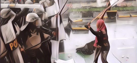 Heboh Aksi Seorang Emak-Emak yang Maju Serang Aparat di Demo DPR, Begini Reaksinya Saat Pulang Ditanya Anaknya